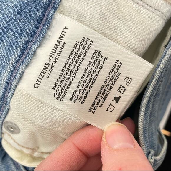 Citizens Humanity Light Wash Anabella High Rise Cigarette Ankle Jeans Womens 25 - Picture 9 of 13